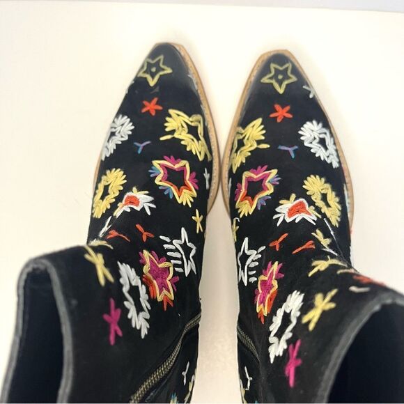 Free People Bowers Suede Embroidered Western Boots in Black Size 6.5 (37) NWOB - Picture 14 of 16